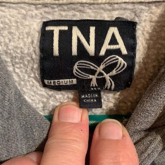 TNA grey hoodie with baby blue logo size Medium - Picture 2 of 5
